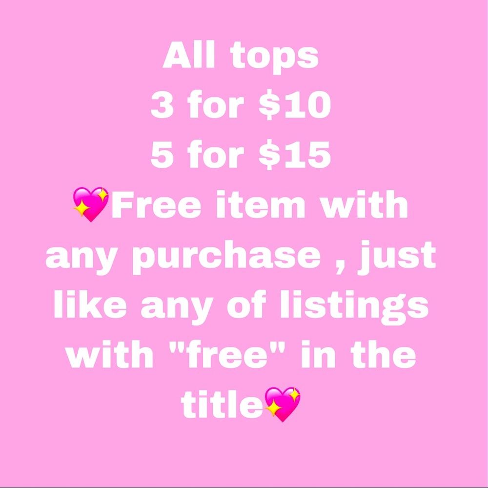 All tops/bodysuits/vests/pants 3/$10 5/$15